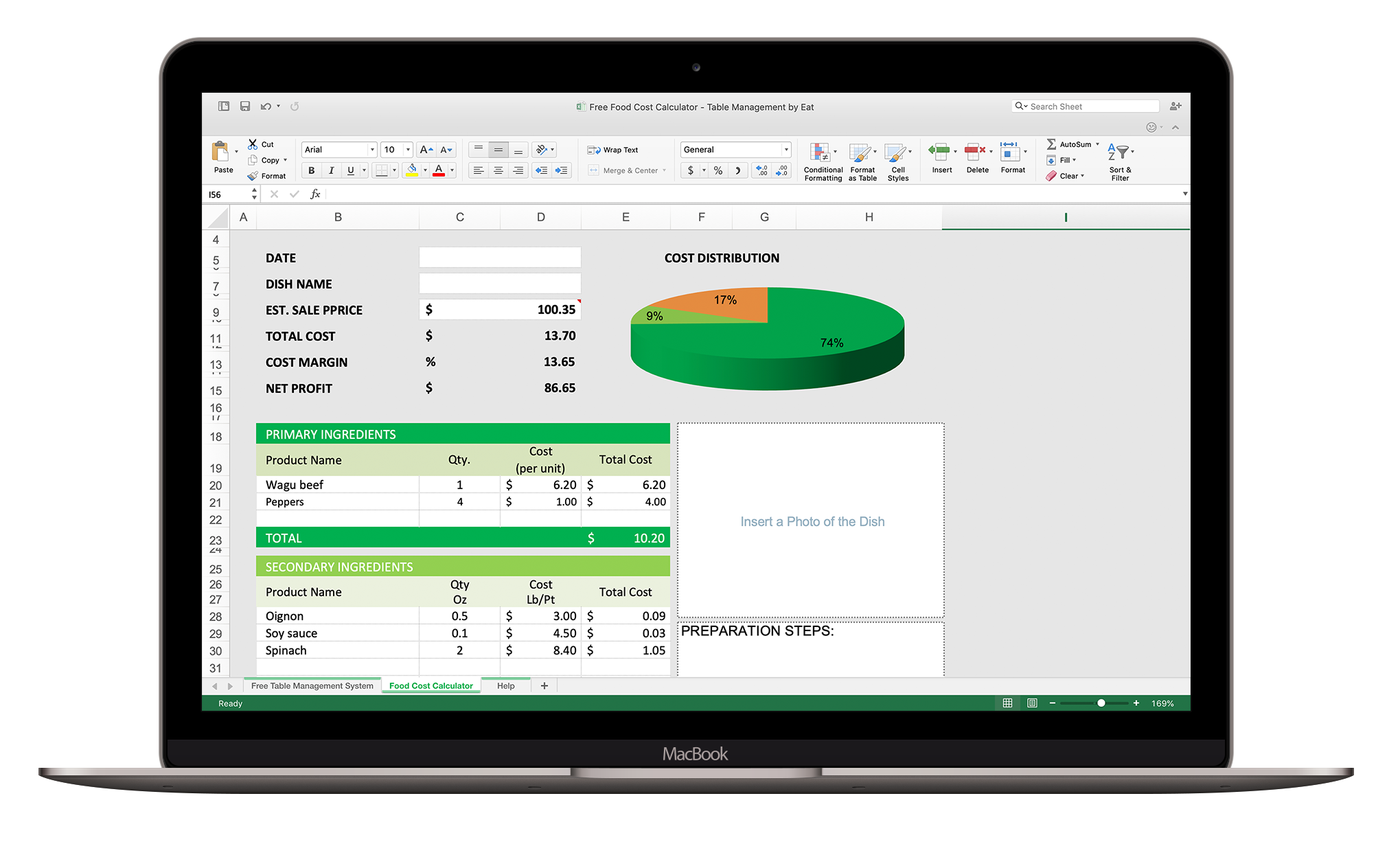 Free Food Cost Calculator For Excel